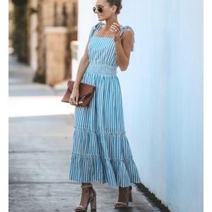 NWT blue/white Striped Maxi Dress